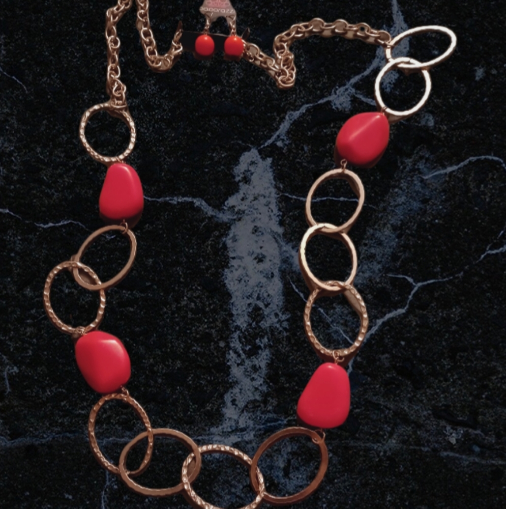 Paparazzi pink long necklace